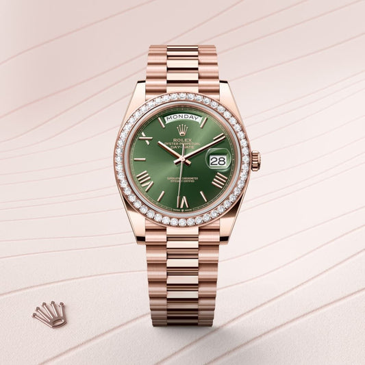 Rolex Day-Date Oyster, 40 mm, Everose gold and diamonds