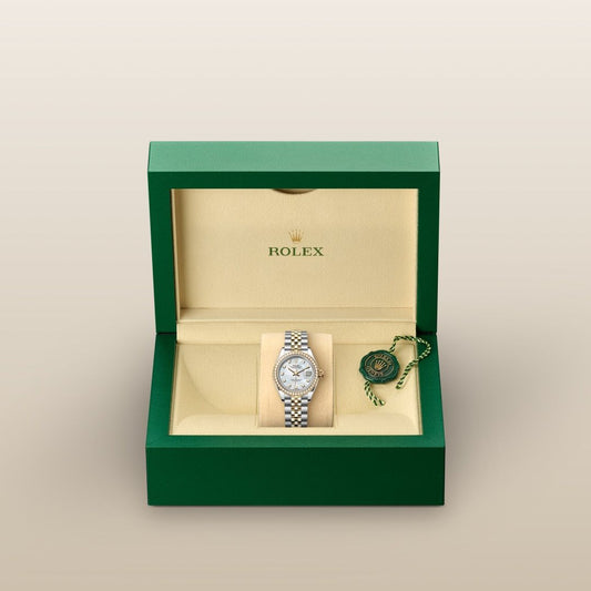 Rolex Lady-Datejust Oyster, 28 mm, Oystersteel, yellow gold and diamonds